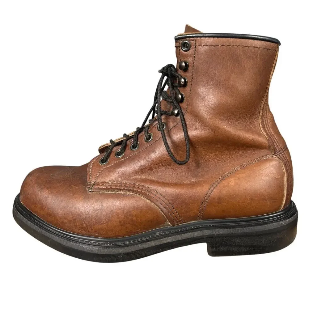 Red Wing Men’s 953 Supersole Brown Leather Work Boot Size 9.5 EEE